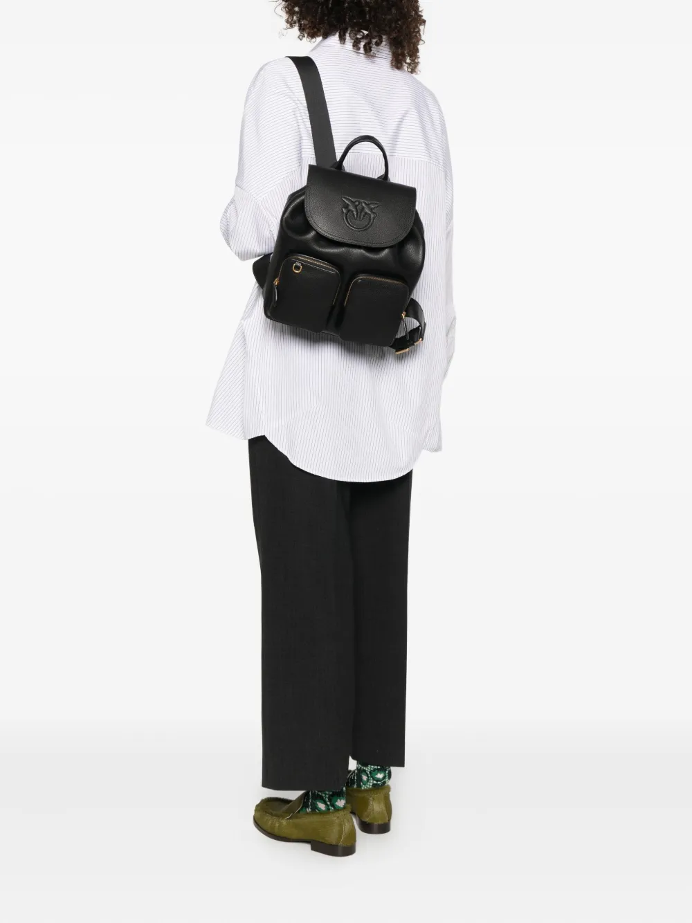 PINKO leather backpack - Zwart