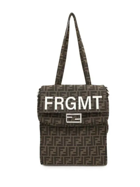 Fendi Pre-Owned 2010-2025 FRGMT Zucca Embroidered Canvas Foldable Baguette satchel