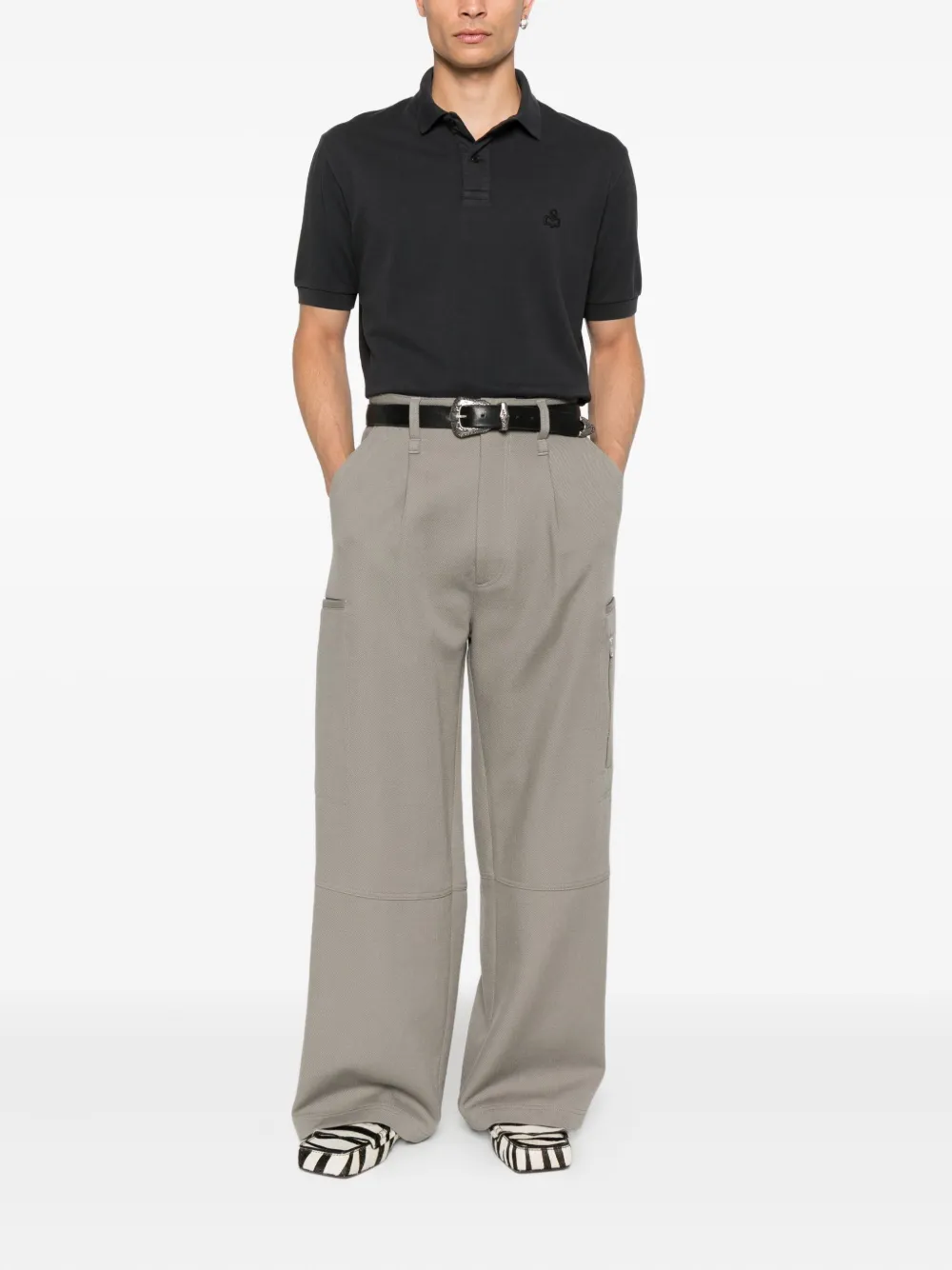 MARANT Poloshirt met geborduurd logo - Zwart