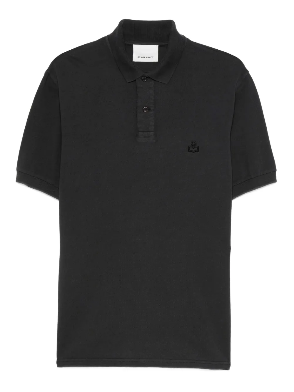 Isabel Marant Logo-embroidered Polo Shirt In Black
