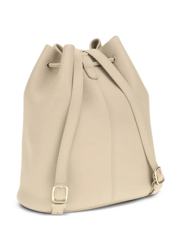 Loro Piana Extra Drawstring Leather Backpack Neutrals FARFETCH MY