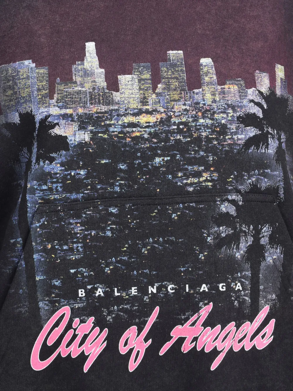Balenciaga Los Angeles cityscape hoodie Zwart