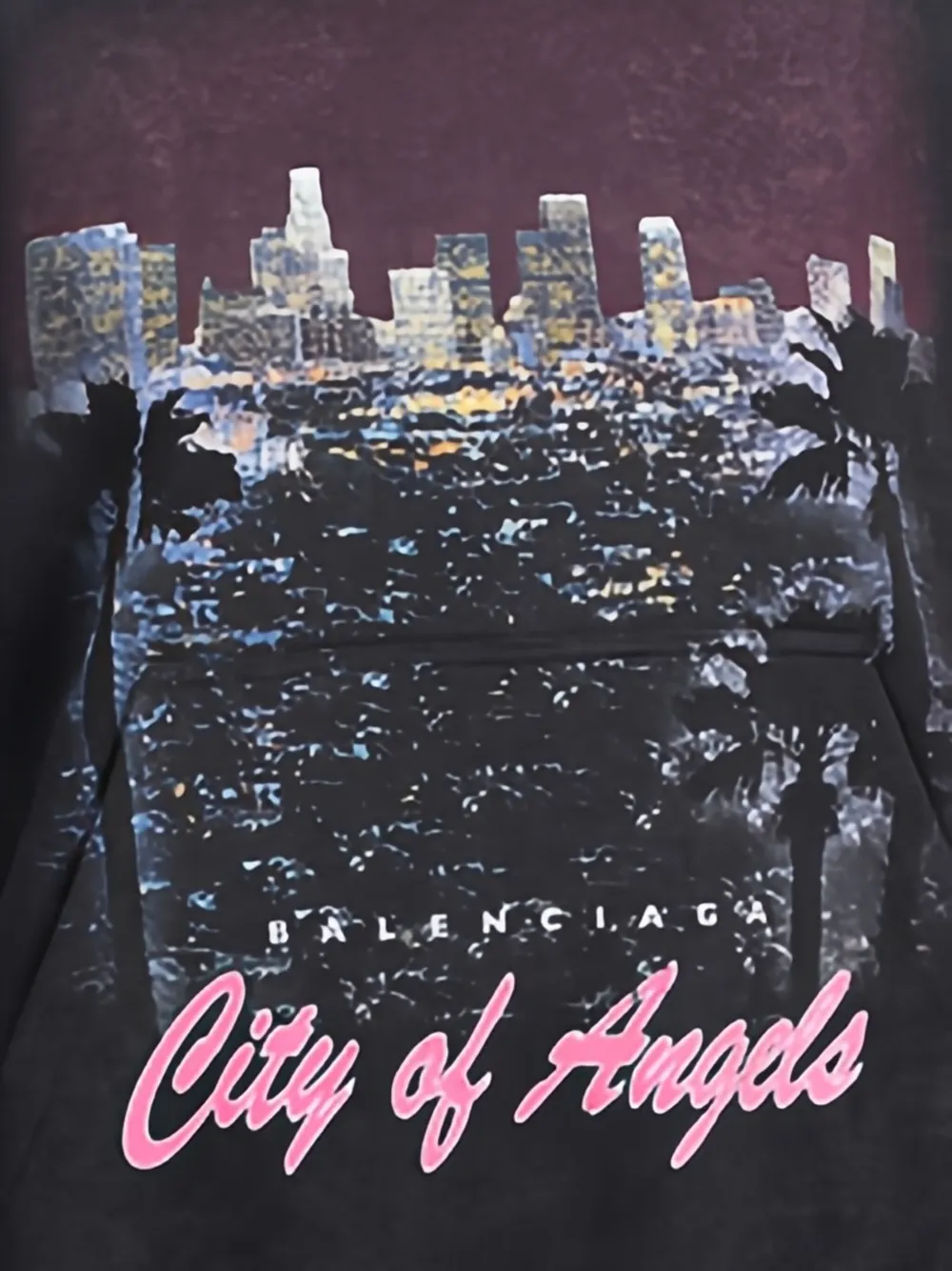 Balenciaga Los Angeles cityscape hoodie Zwart