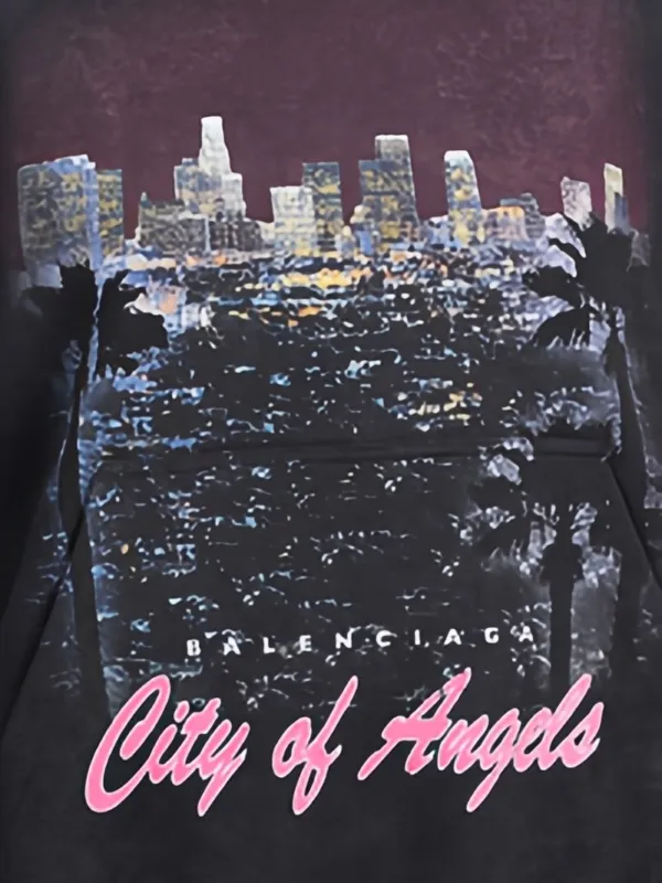 Balenciaga Los Angeles Cityscape Hoodie | Black | FARFETCH