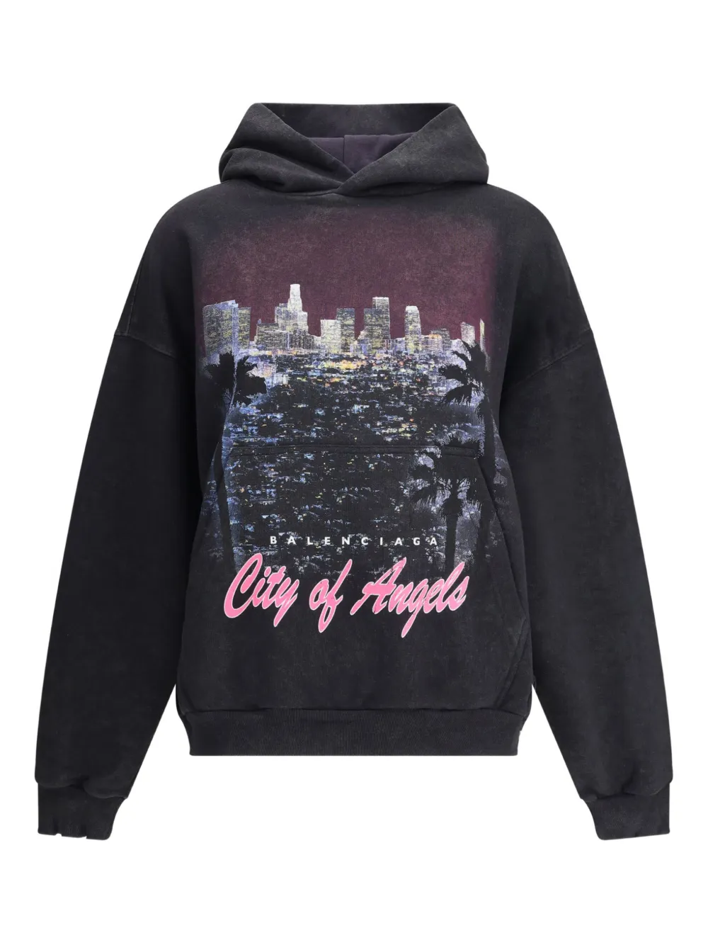 Balenciaga Los Angeles cityscape hoodie Zwart