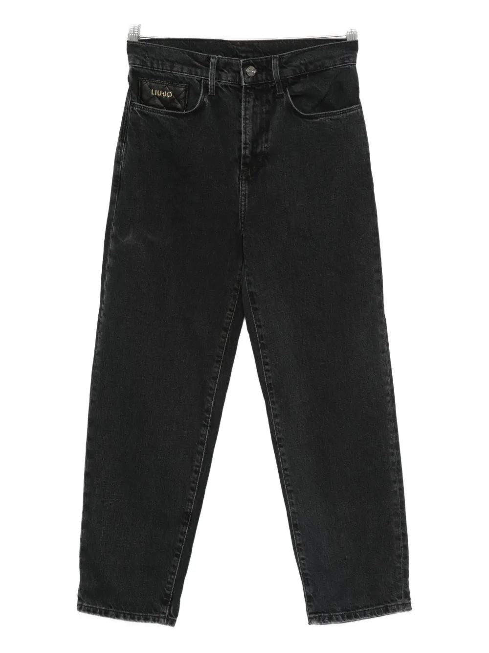 Liu •jo Classic Straight-leg Jeans With Mid-rise Waist In Black