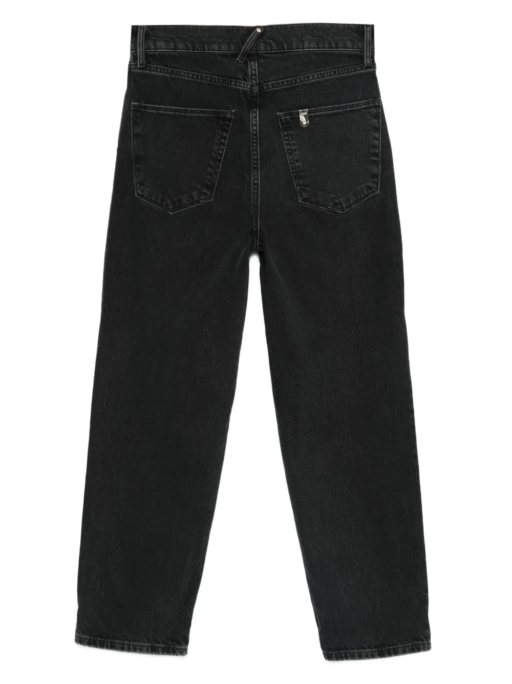 LIU JO Straight jeans met logoplakkaat - Zwart