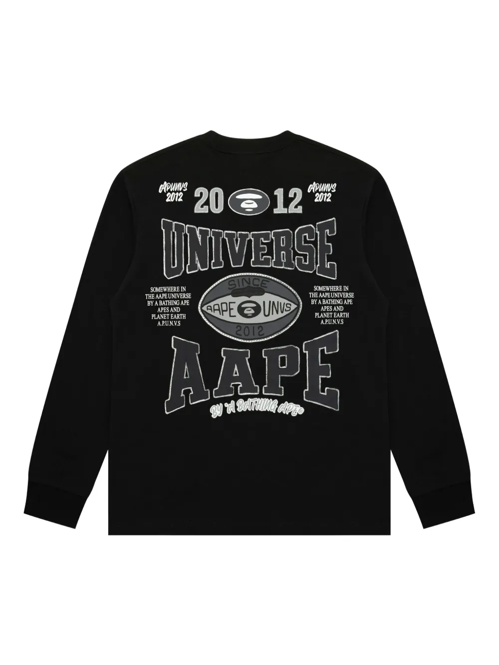 AAPE BY *A BATHING APE ape head logo long-sleeved sweatshirt - Zwart
