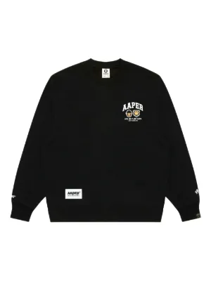 AAPE BY *A BATHING APE® embroidered-logo Sweatshirt | Black | FARFETCH