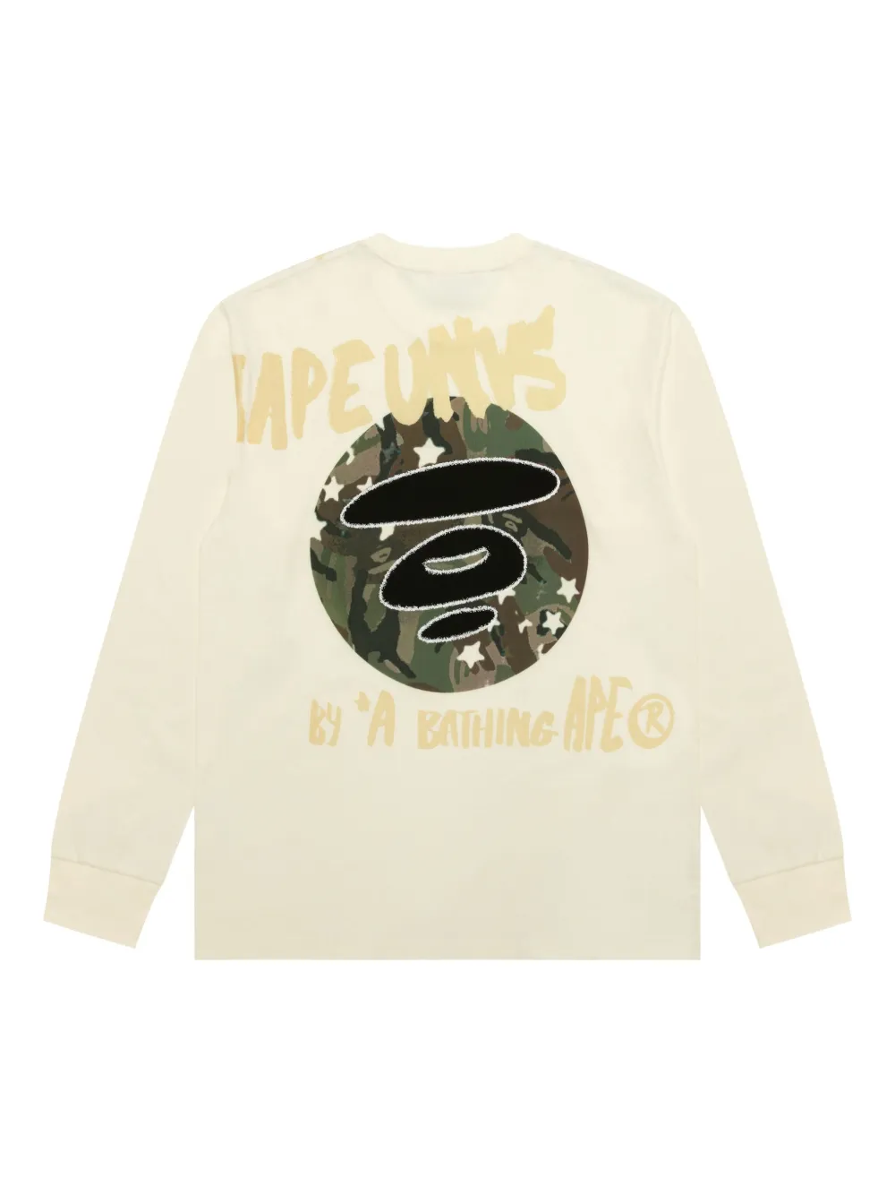 AAPE BY *A BATHING APE star-detail camo-print long-sleeved sweatshirt - Beige