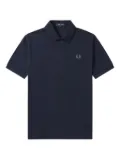 Fred Perry embroidered laurel-wreath polo shirt - Blue