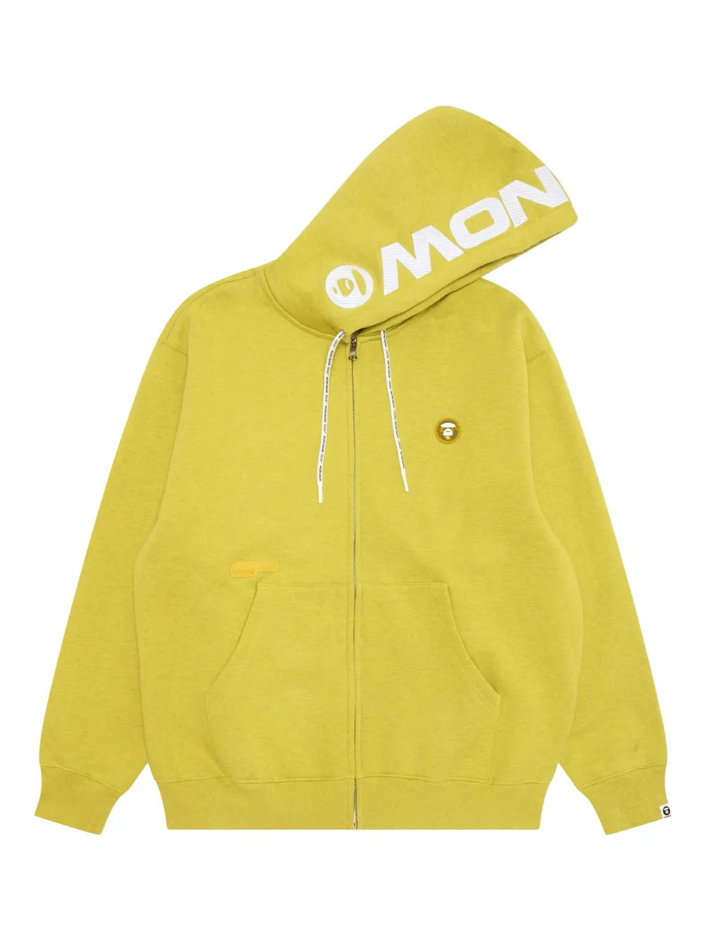 embroidered-logo zip-up hoodie