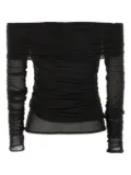 Federica Tosi off-shoulder gathered mesh blouse - Black