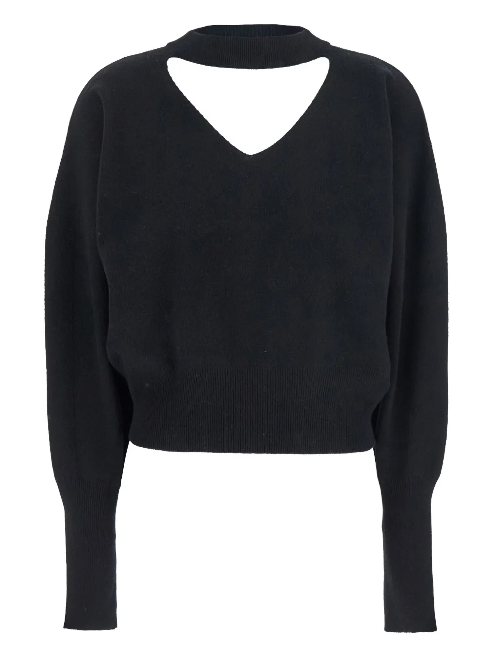 Federica Tosi keyhole-neckline wool-cashmere blend sweater Zwart