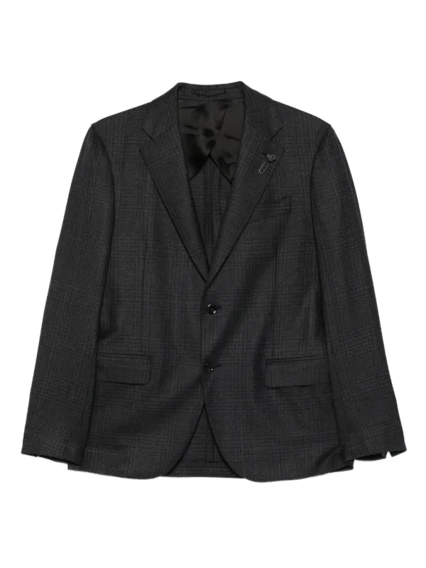 LARDINI ダークグレー チェック柄 スーツ LARDINI (ラルディーニ) SARTORIA (サルトリア) フラノウール