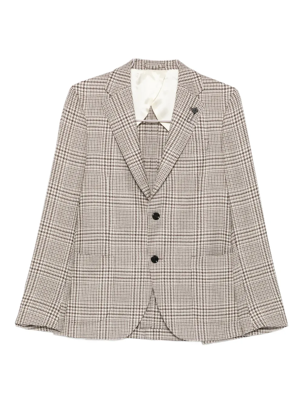 Lardini checked wool jacket - Toni neutri