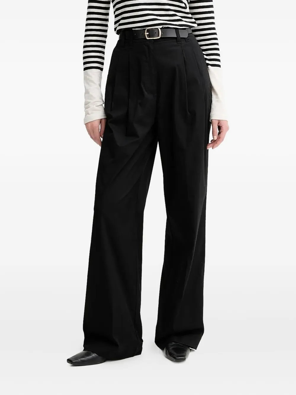 Marc O'Polo pleated trousers Zwart