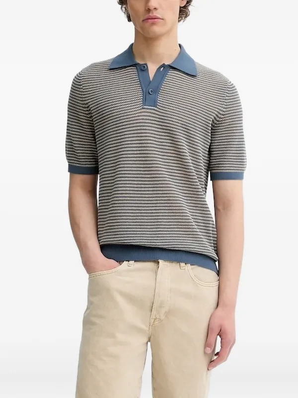 Marc O'Polo Striped Knitted Polo Shirt FARFETCH ID