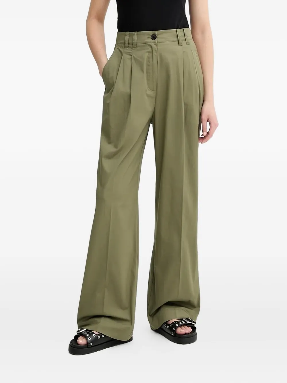 Marc O'Polo pleated wide-leg trousers | Green | Image 1