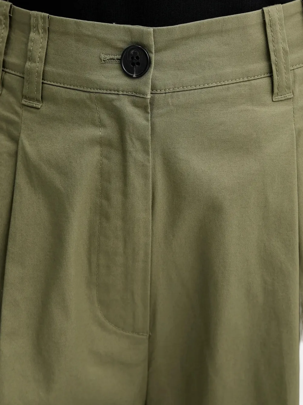 Marc O'Polo pleated wide-leg trousers Groen