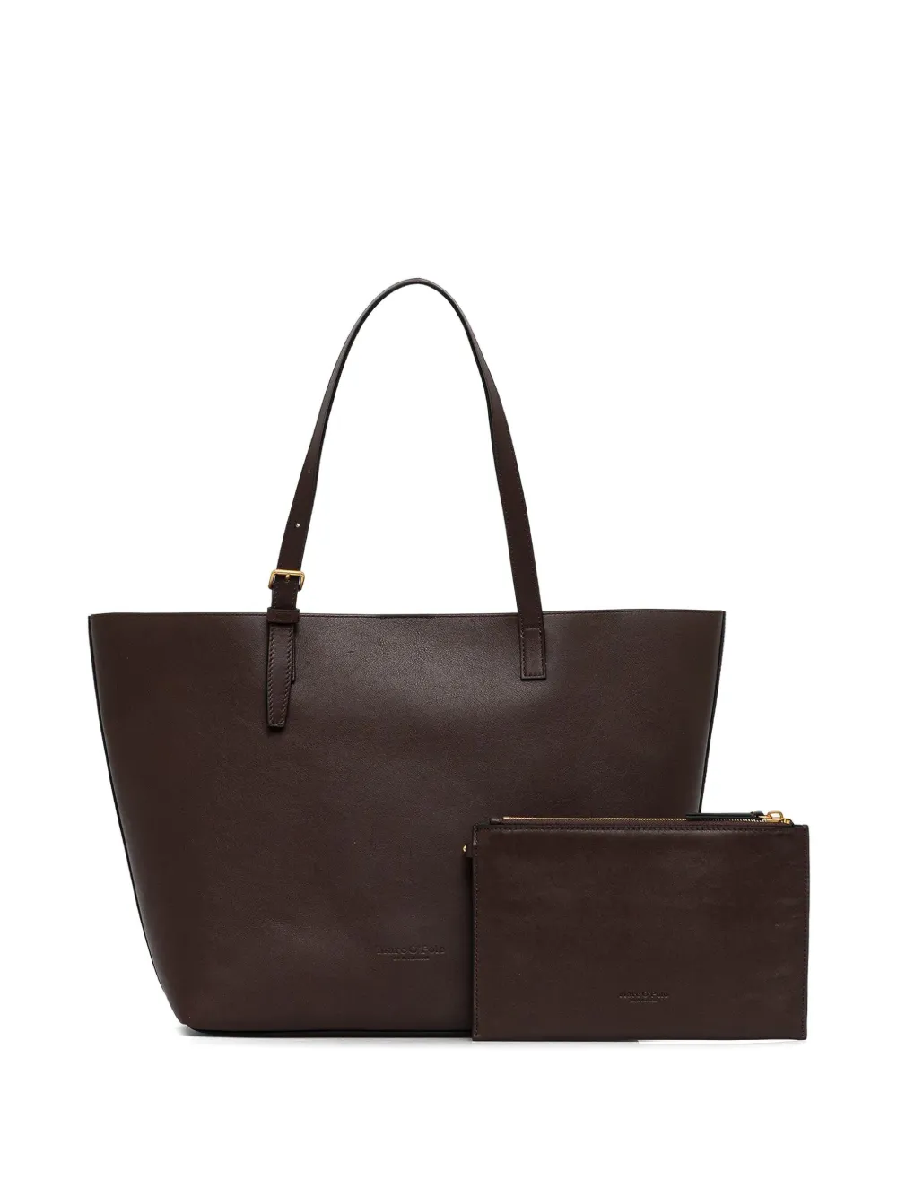 adjustable-strap leather tote bag