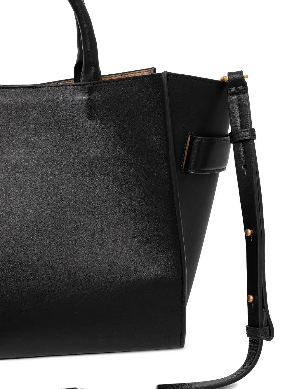 Marc O'Polo Medium leren shopper met gespsluiting Zwart