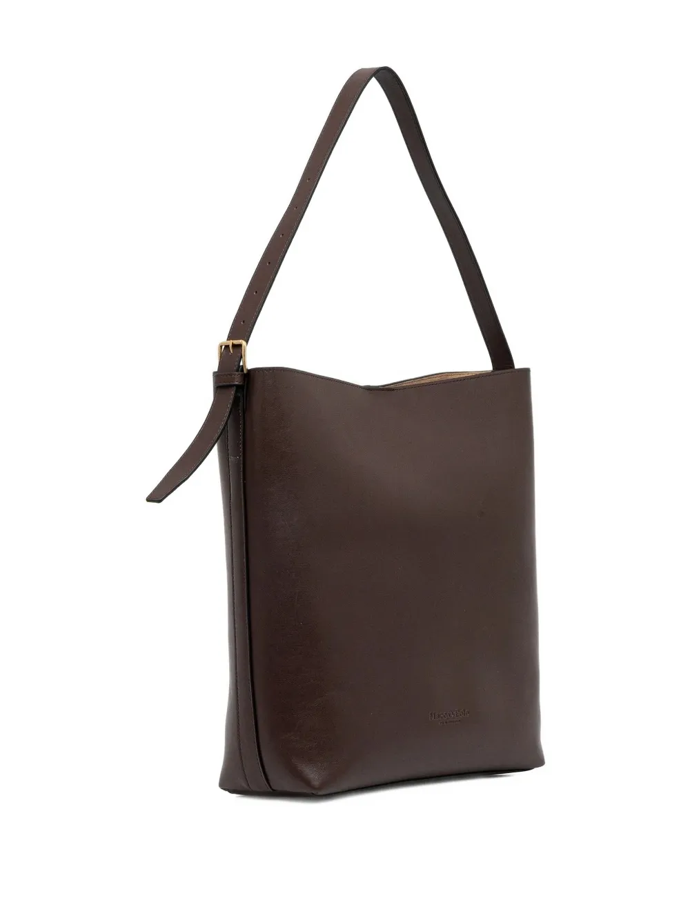 Marc O'Polo Medium buckle-fastening leather tote bag Zwart
