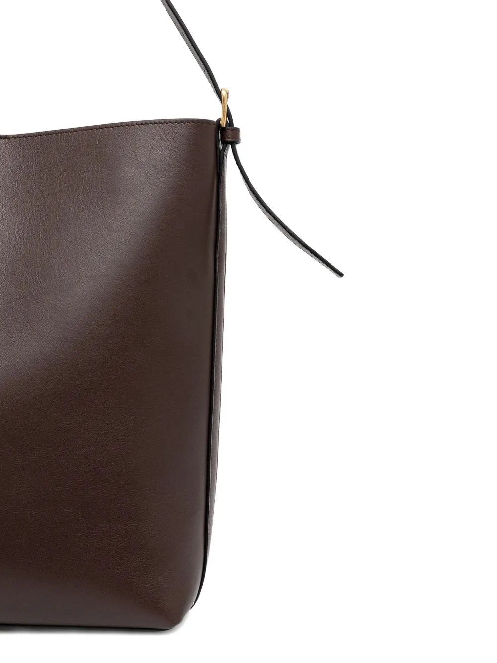 Marc O'Polo Medium buckle-fastening leather tote bag Zwart