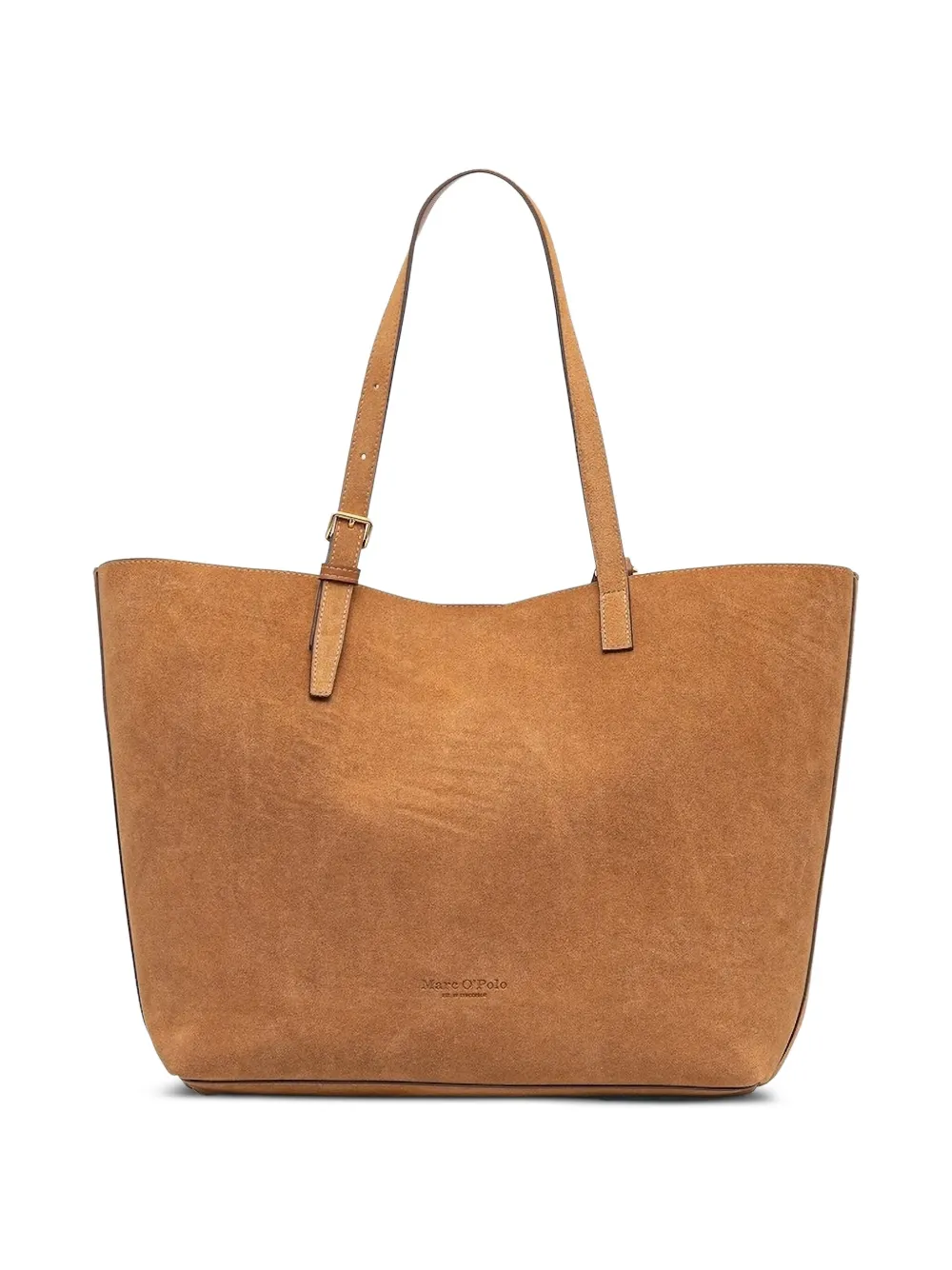 Marc O'Polo Grote suède shopper met gespsluiting - Bruin