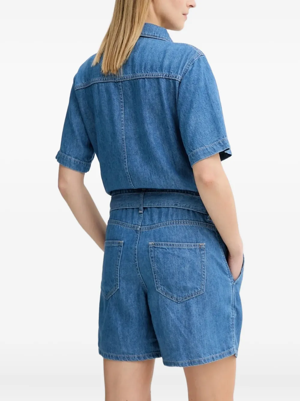 Marc O'Polo denim button-fastening jumpsuit - Blauw