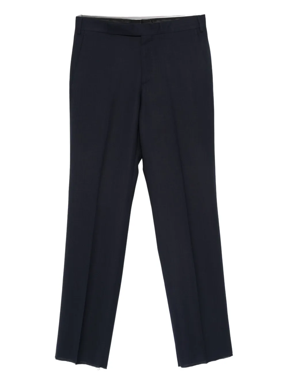Lardini Wool Straight-leg Trousers In Blue