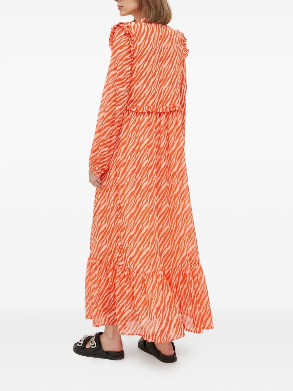 Notes du Nord zebra-print maxi dress - Oranje