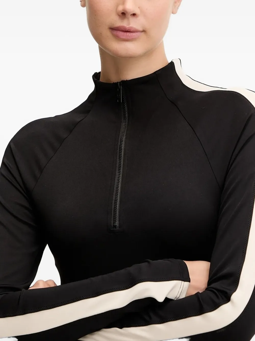 P.E Nation half-zip panelled long-sleeved T-shirt Zwart