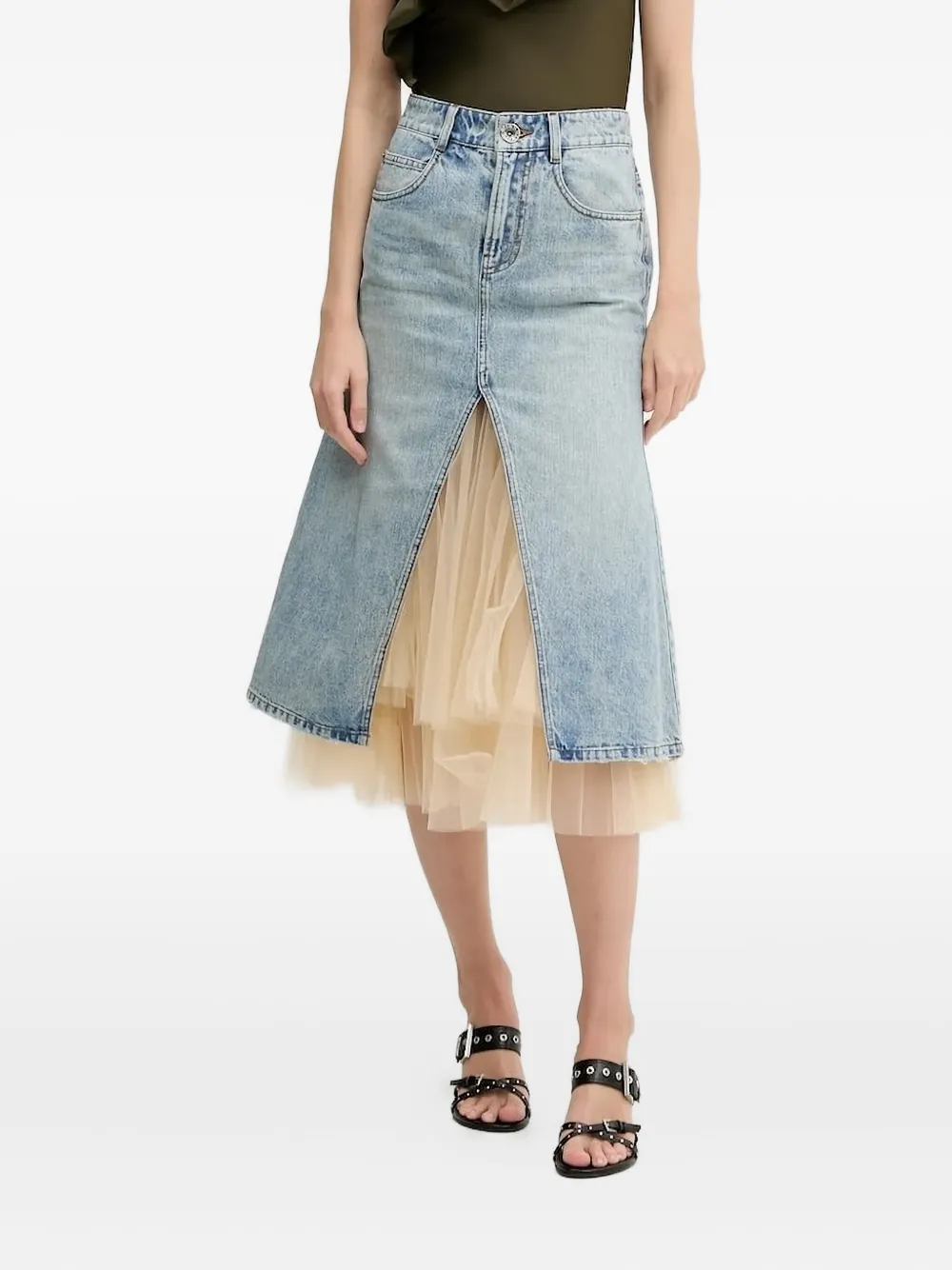 Miss Sixty tulle-insert denim skirt | Blue | Image 1