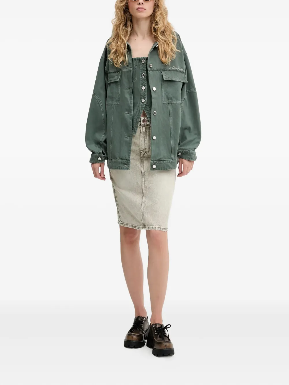 Miss Sixty studded denim skirt - Groen