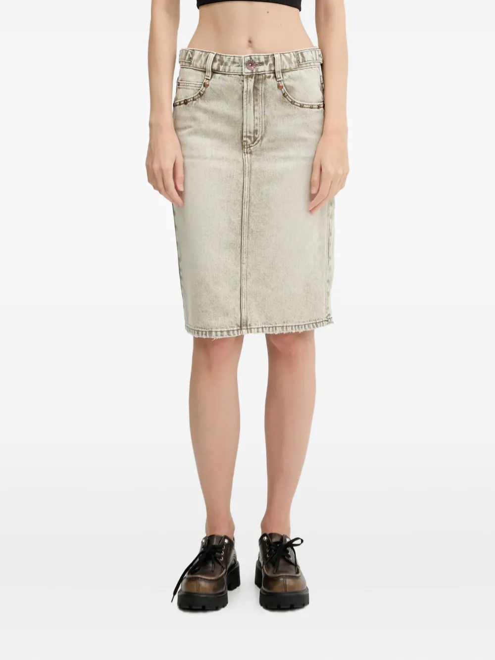 studded denim skirt