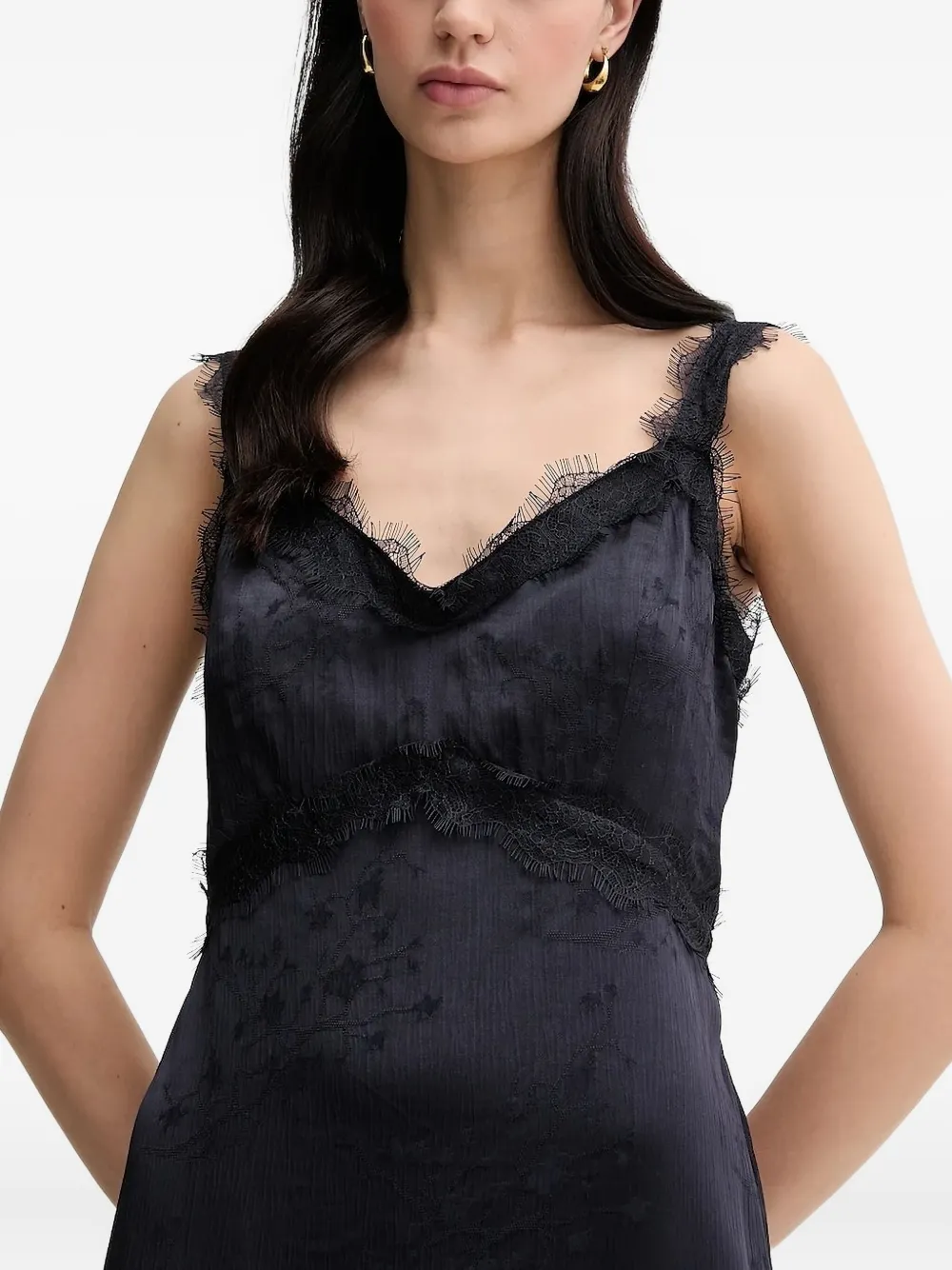 Pedro Del Hierro Jurk met afwerking van kant Blauw
