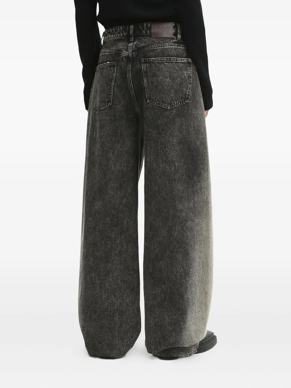 Miss Sixty acid-wash wide-leg jeans - Zwart