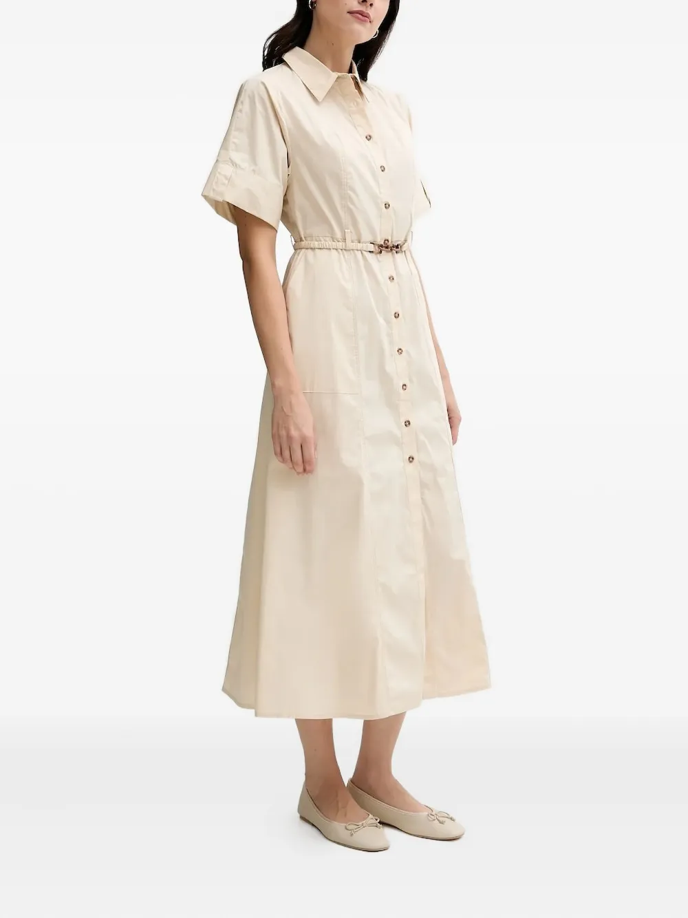 Pedro Del Hierro Blousejurk met ceintuur - Beige