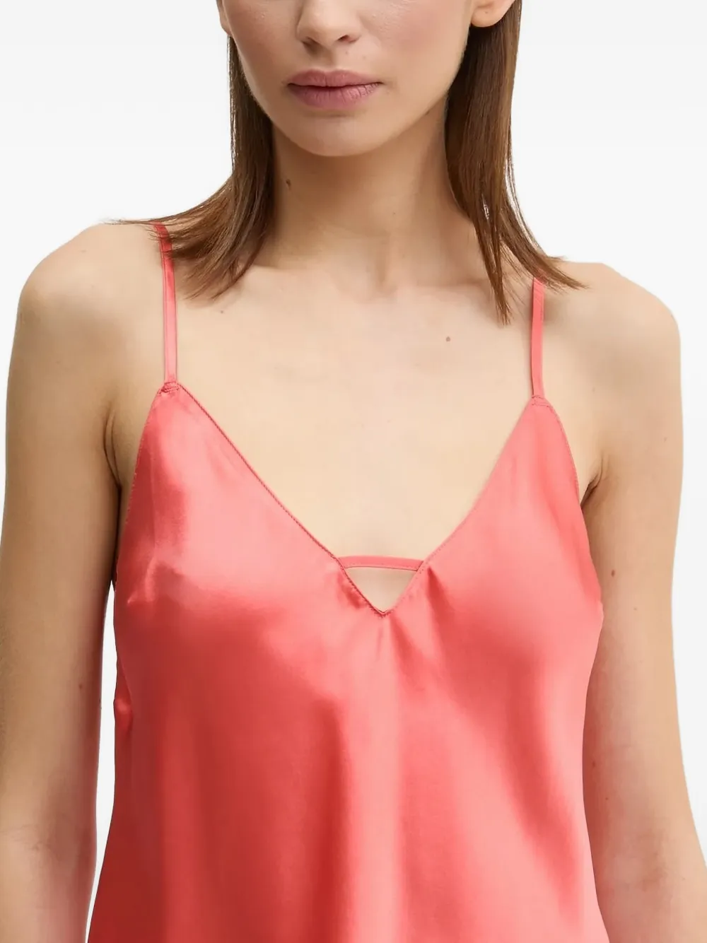 Chantelle Pyjamatop met kanten afwerking en uitgesneden details Oranje