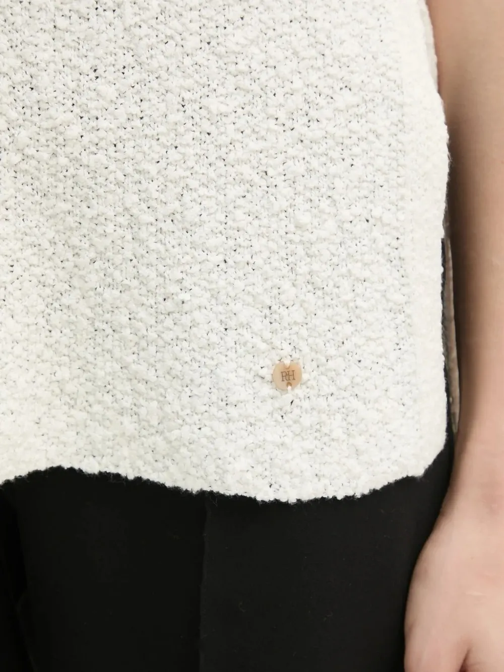 Pedro Del Hierro Gebreide top met V-hals en textuur Wit