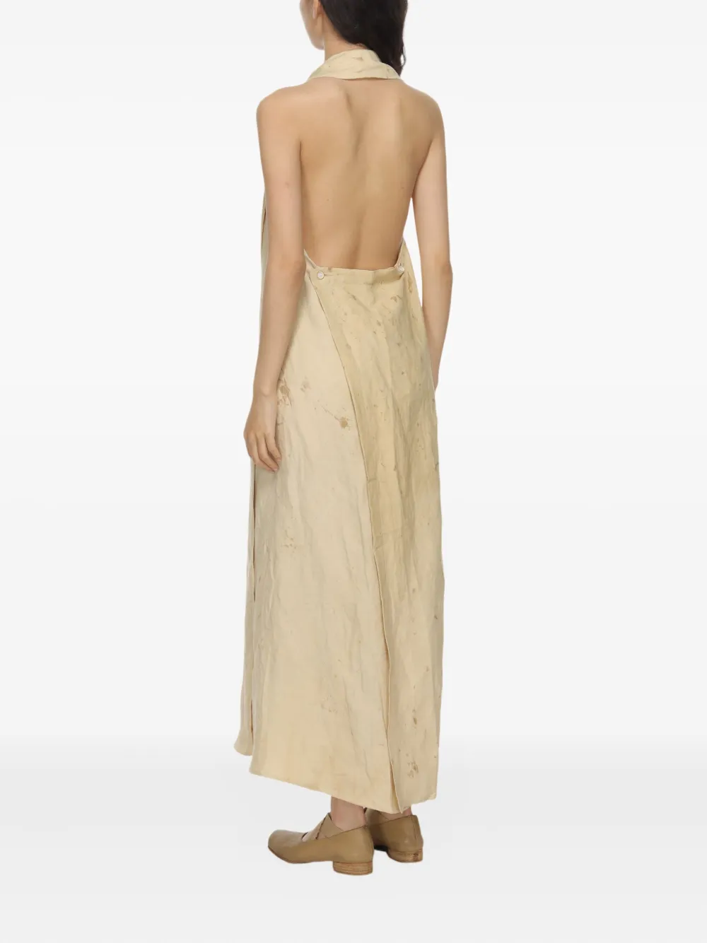 Uma Wang Midi-jurk met open rug Beige