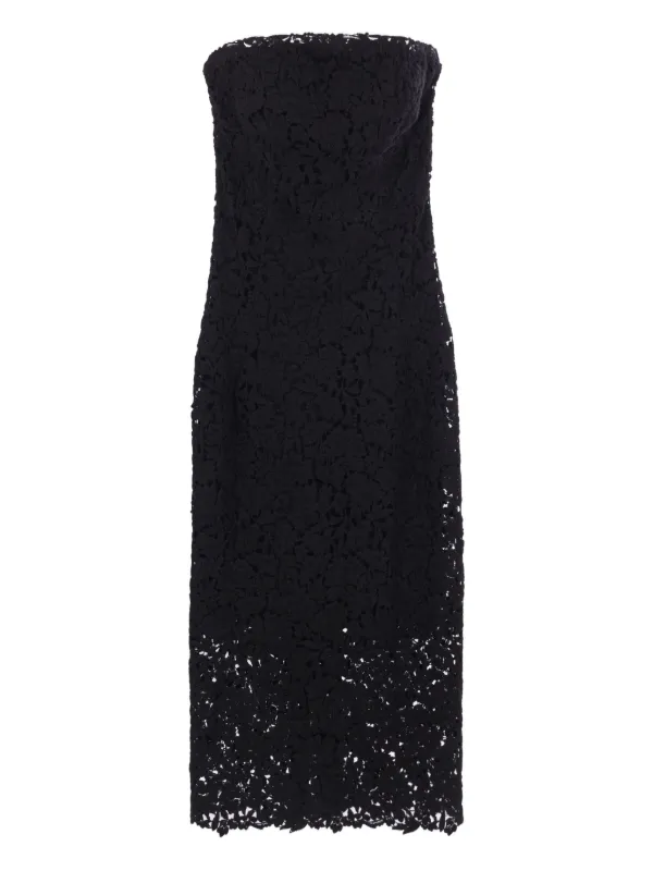 ermanno scervino black lace dress Ermanno Scervino Floral Lace Midi Dress