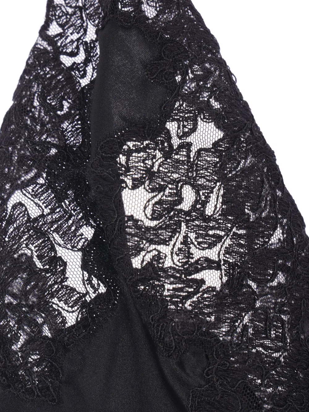 Ermanno Scervino Satijnen top met afwerking van kant Zwart