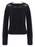 Ermanno Scervino lace-insert cable-knit sweater - Black