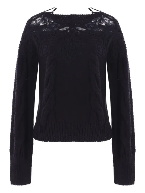 Ermanno Scervino lace-insert cable-knit sweater