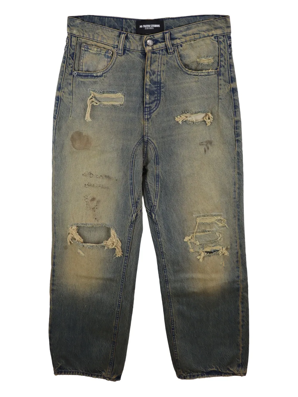 NO/FAITH STUDIOS Venice distressed faded-wash jeans | Blue | Image 1