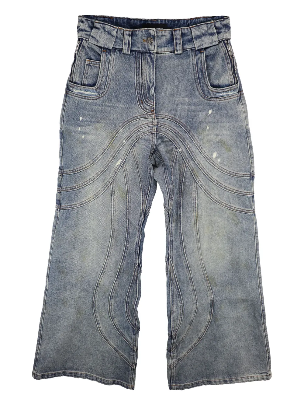 NO/FAITH STUDIOS wave-pattern jeans | Grey | Image 1