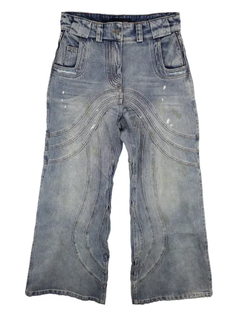 NO/FAITH STUDIOS wave-pattern jeans