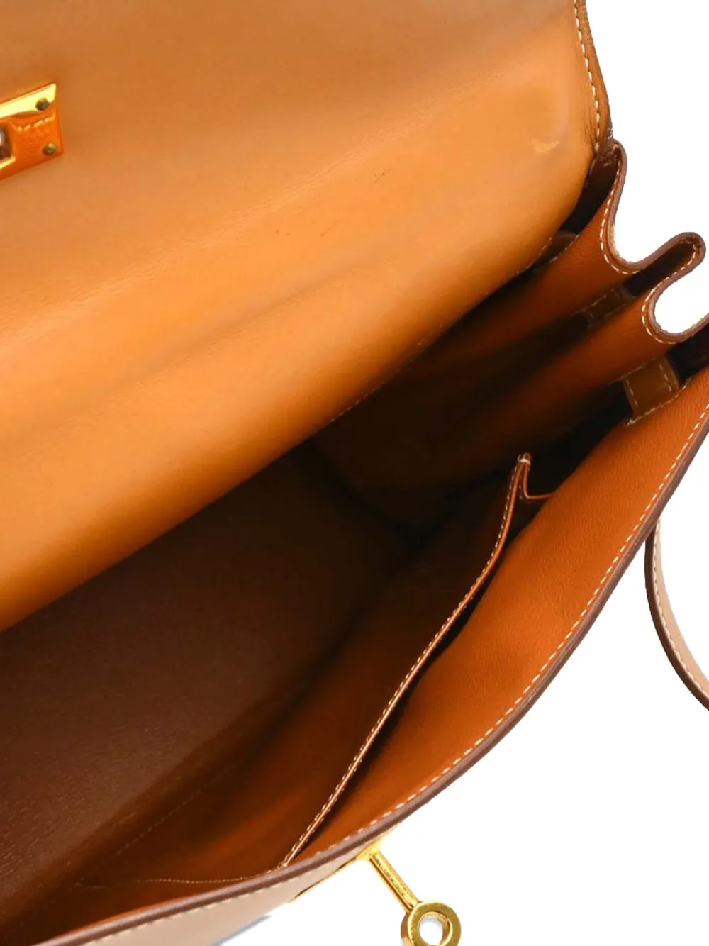 Pre-owned Hermes 1990 Swift Kelly 32 Handbag In Brown